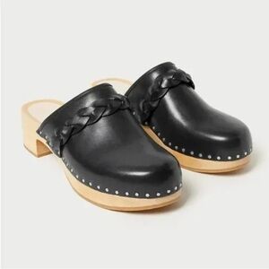 Loeffler Randall Black Leather Clogs